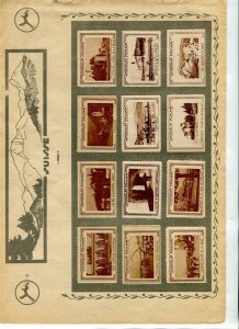 FRENCH Early 1900s CHOCOLAT POULAIN pictorial stamps stuck on double page 