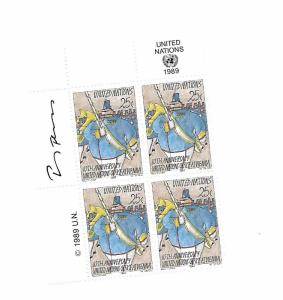 UN NY 1989 - MNH TL Block - Scott #552