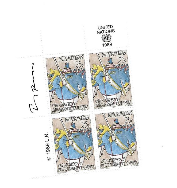 UN NY 1989 - MNH TL Block - Scott #552