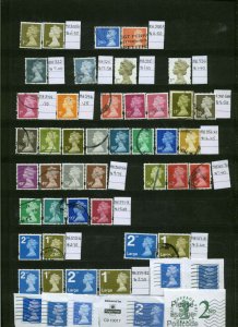 Great Britain Machin Collection In Stock Book Over 500  Stamps with ID Tags Used