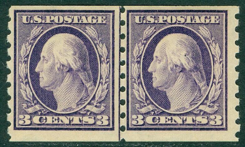 USA : 1911. Scott #394 Beautiful PO Fresh Mint OG Line pair. PSAG Cert. Cat $425