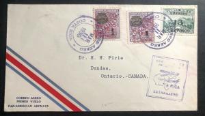 1930 Costa Rica First Flight Airmail Cover FFC To Dundas Canada Via Miami