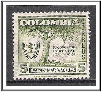 Colombia #576 Shield & Tree Used