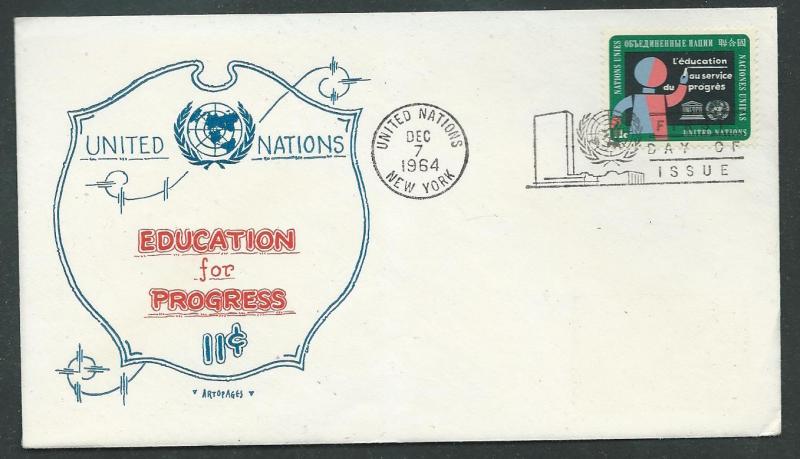 U. N. Scott 136 Artopages FDC Education for Progress