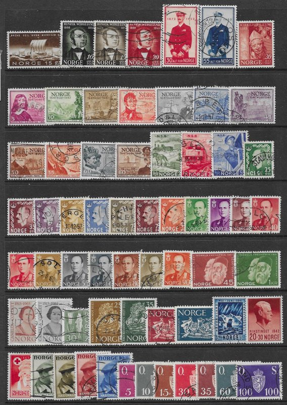 Norway 60+ different stamps mini collection 201 SCV $47.50 -  12493