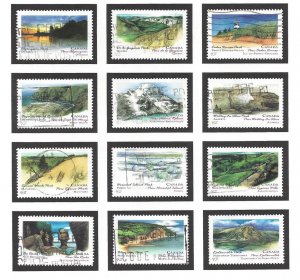 Canada #1472-83 Used set, Provincial & Territorial Parks Canada Day, issued 1993