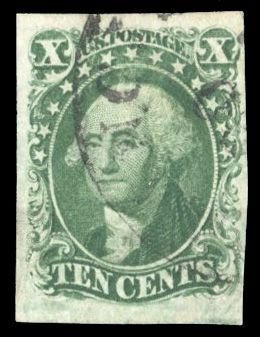 United States #15, cat. $145, 1851 10c green, type III, used, wide margins
