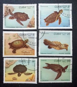 CUBA   Sc# 2617-2622  TURTLES  tortoises CPL SET of 6  1983  used / cto