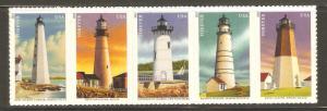 #4791-5 New England Lighthouses Mint NH