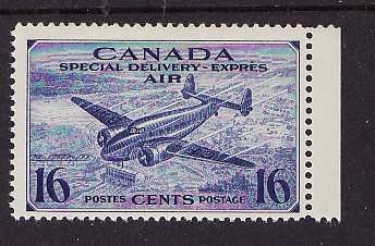 Canada-Sc#CE1-unused NH 16c bright ultramarine air mail special delivery-Planes-