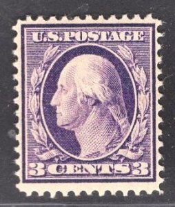 US Stamp #376 3c Deep Violet Washington  MINT HINGED SCV $18.00