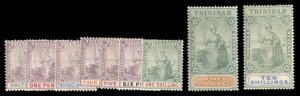 Trinidad #74/89 (SG 114-123) Cat£434, 1896-1904 1/2p-10sh, hinged, 5sh creas...