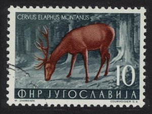 Yugoslavia Red deer Wild Animal 1954 Canc SG#767 MI#740