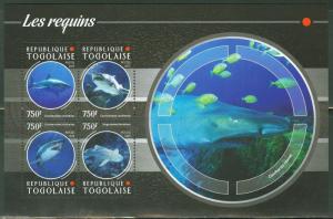 TOGO   2015  SHARKS SHEET   MINT  NH