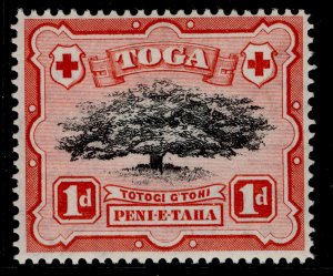 TONGA GVI SG75, 1d black & scarlet, M MINT.