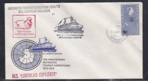 South Georgia # 18, M.S. Lindlblad Explorer 10th Anniv. Tourist Cruise Cover