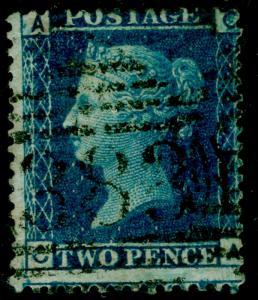 SG45, 2d blue PLATE 9, USED. Cat £14. CA