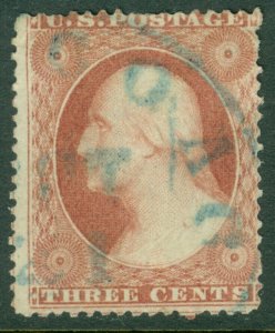 EDW1949SELL : USA 1857 Scott #25 Used. Blue cds cancel. Catalog $197.00.