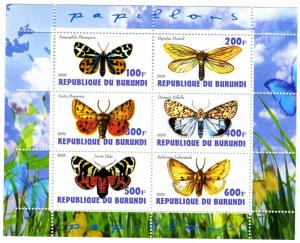 Burundi 2009 Butterflies Sheet (6) Perforated mnh.vf