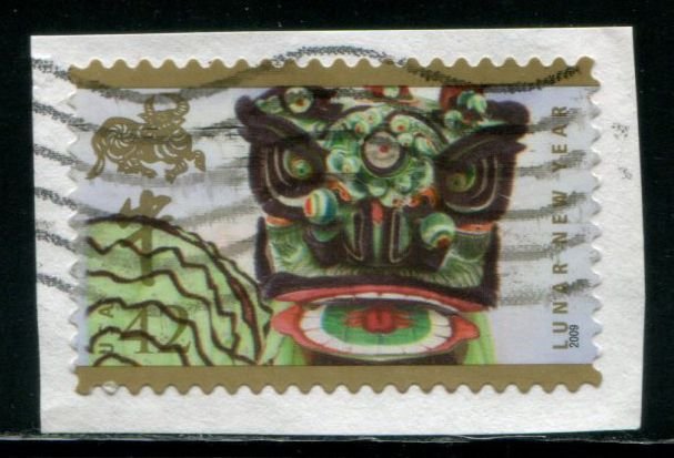 4375 US 42c Year of the Ox SA, used on paper