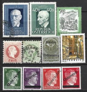 COLLECTION LOT 18334 AUSTRIA 11 AC STAMPS 1867+ CV+$17