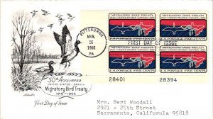 #1306 Migratory Bird Treaty Plate Block = Artmaster Cachet