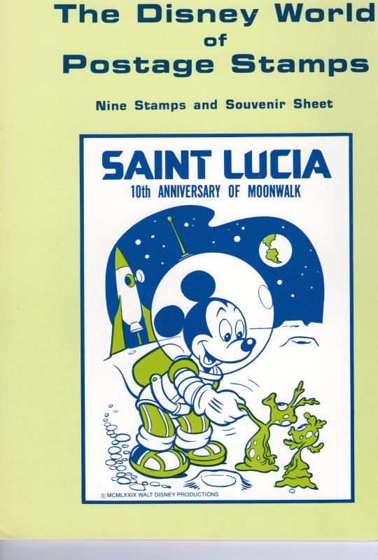 St.Lucia 1980 Sc#491/500 Disney Moon Walk Space Special Presentation Pack