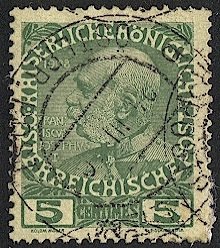 AUSTRIAN Offices in Crete 1908  Sc 15  5c Used  VF