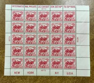 (BJ STAMPS) US 630 WHITE PLAINS SHEET Mint  XF NH strong perfs