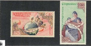 Laos; Scott 48-49; 1958;  Unused; NH