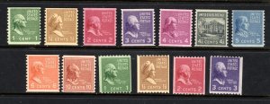 SCOTT 838-51 1939 PRESIDENTIAL ISSUE COIL SINGLES COMPLETE SET MNH OG CAT $33!