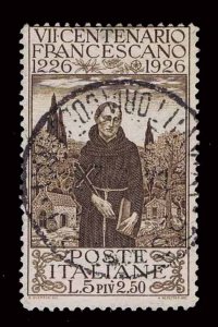 1926 ITALY #183 700th ANN. DEATH OF ST. FRANCIS - USED - VF - CV$120.00 (E#1341)
