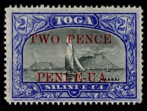 TONGA GV SG68, 2d on 2s black & ultramarine, M MINT. Cat £65. WMK UPRIGHT