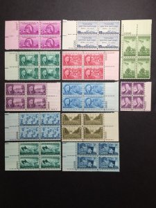 US, 927-938, COMPLETE YEAR 1945, MINT NH, VF, PLATE BLOCKS