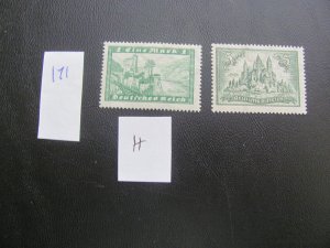 Germany 1924 2 HINGED STAMPS VF (171)