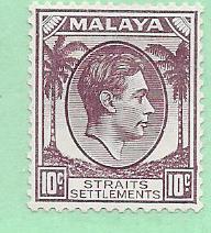 Malaya - Straight Settlements #223  10c   George VI (MH) CV $2.40