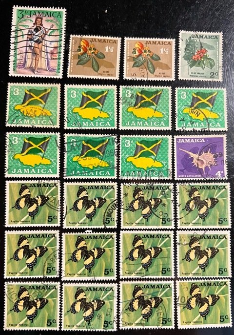 Jamaica Scott# 205...287 F/VF Used Lot of 38 Cat $10.95