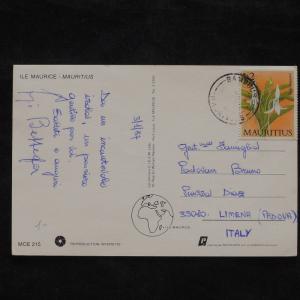 ZS-X254 MAURITIUS - Flowers, 1987, Great Franking To Italy Postcard