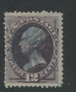 1870 US Stamp #151 12c Used F/VF Fancy Blue Cancel Catalogue Value $210