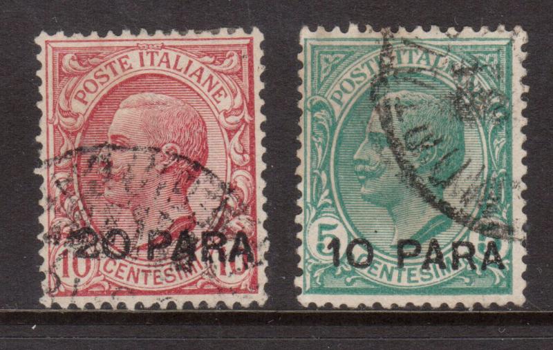 Italian Office In Turkish Empire #6 - #7 Used Rare Duo **With Certificates**