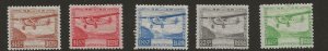Japan C3-7  1929 set 5 fvf  mint  -hinged