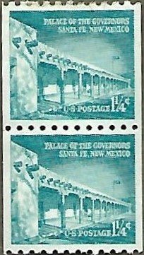 United States #1054A 1-1/4c Palace of the Governors MLH coil pair (1960)