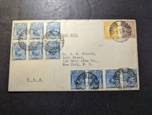 1929 Peru Airmail Cover Mollendo to New York NY USA