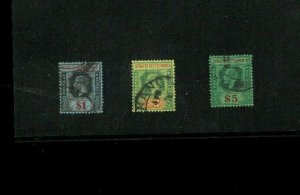 Straights Settlements (Malaya) 199-201 Very Fine Used. cat 56.05