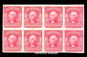 US 1906 Sc# 320 Ty I -  2c Washington Carmine Block of Eight MNH F/VF   (6R)