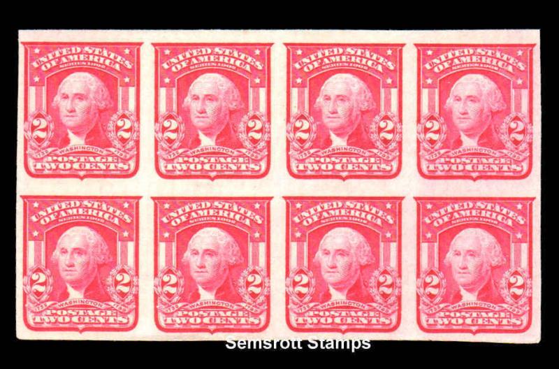 US 1906 Sc# 320 Ty I -  2c Washington Carmine Block of Eight MNH F/VF   (6R)