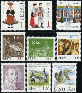 Estonia #276-284 Postage Stamp Collection Europe 1994 Mint LH OG