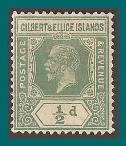 Gilbert & Ellice Islands 1923 King George V, 0.5d, mint 27,SG27