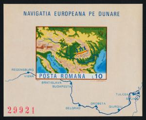 Romania 2744a MNH Map, European Danube Commission