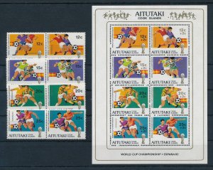 [112764] Aitutaki Cook Islands 1981 World Cup football Spain with sheet MNH